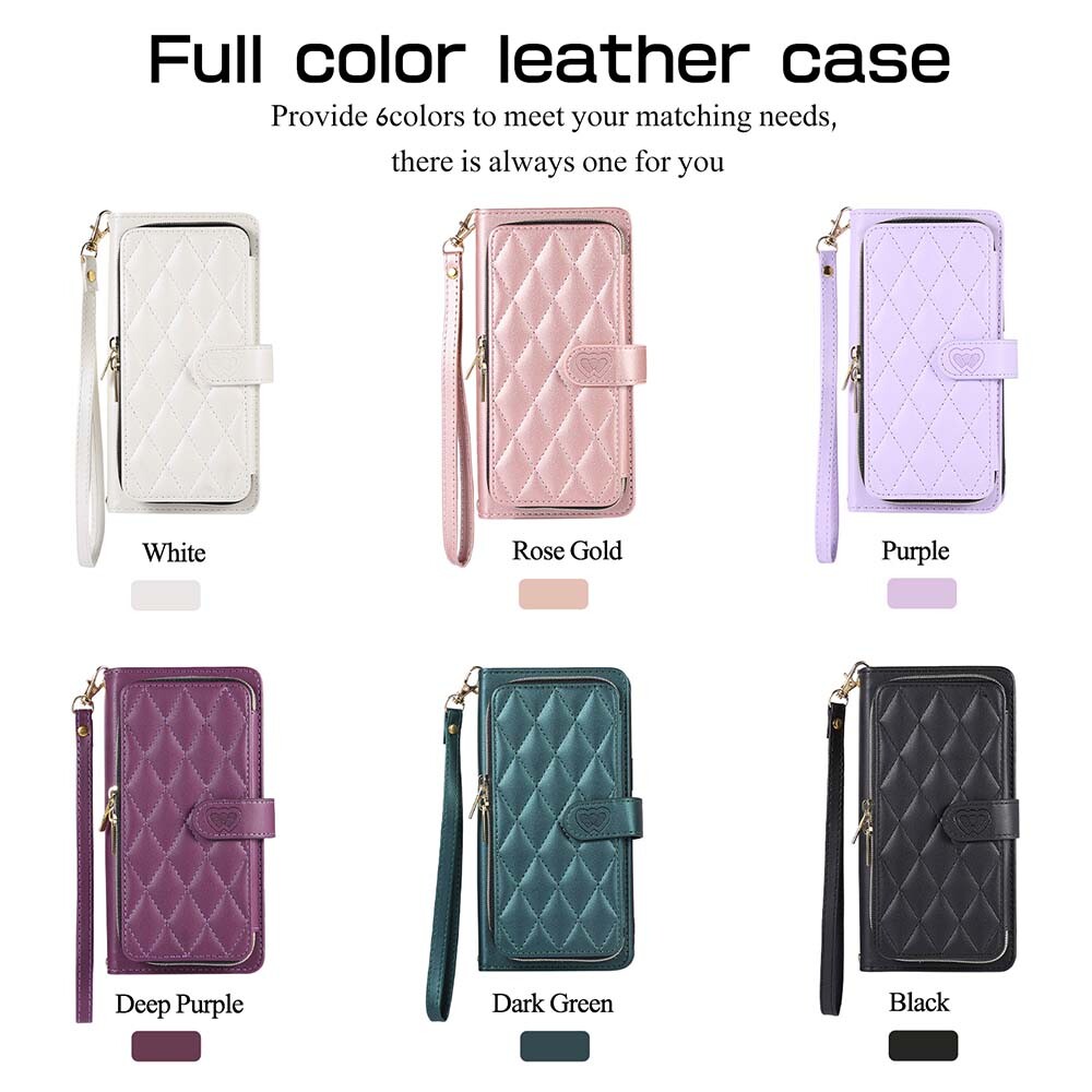 Durable Leather Zipper Flip Wallet Case for iPhone 15 Pro Max 14 13 12 11 XR-image