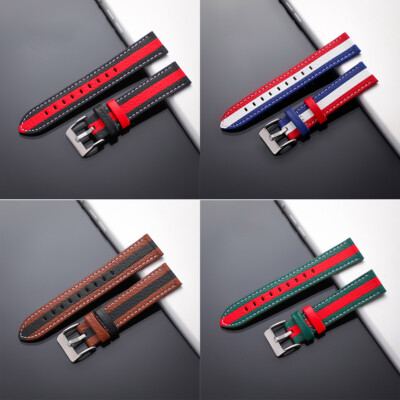 Genuine Leather Watch Band Replacement Strap Wristband Quick Release 18 20 22mm