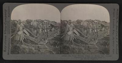 The first French lines reach ground captured from enemy's hold by m- Old Photo