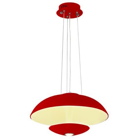 Suspension LED rouge 24W design coupole éclairage puissant pour salon