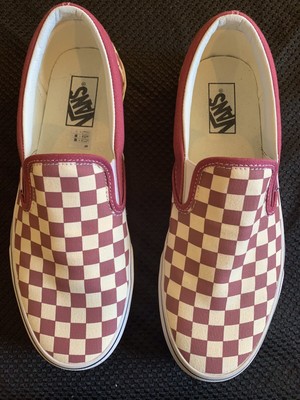 magenta checkered vans
