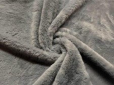 Luxury Short Plush Super Soft Faux Fur Fabric Material DONKEY GREY