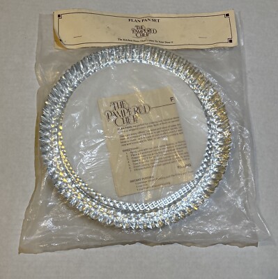 The Pampered Chef Flan Pan Set New in Pkg (from 1993!) 2 - 10'' tinned steel pans