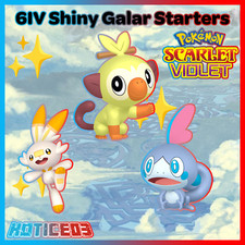 ✨Shiny Galar Starters 6IV✨ Pokemon Scarlet & Violet  🚀Fast🚀 Indigo Disk