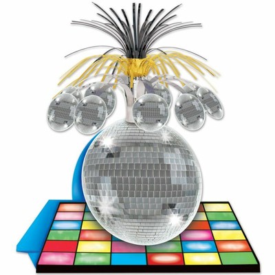 Disco Ball Centerpiece 13'' Foil 1970's 70's Party Tableware Decorations Supplies