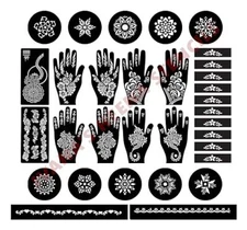 Henna Tattoo Stencil Reusable Mehandi Stencil For Women, Girls Set of 32 Pcs