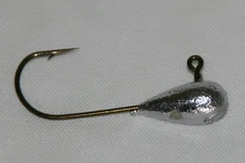 25 pk 1/8 oz Tube Jigs Crappie Bass Fishing Bronze Aberdeen Hooks