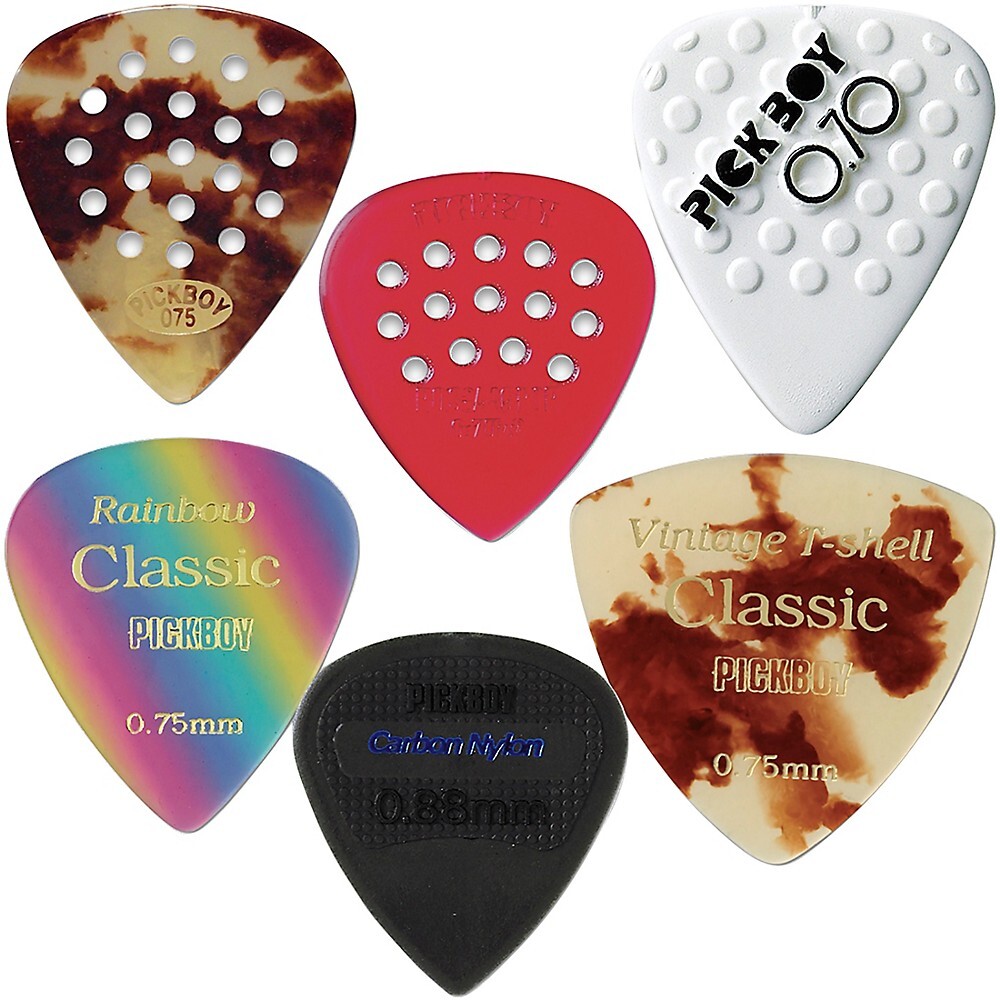 Thin & Medium Guitar Picks 6-Pack Variety Assortment for All Players  