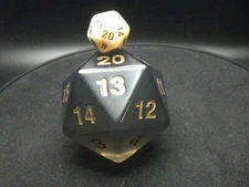 Transparent Smoke Huge 55mm D20 Countdown Die Extra Large Giant Twenty Sided