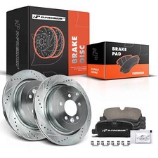Rear Drilled Brake Rotors & Brake Pads for Land Rover Range Rover Sport LR3 LR4