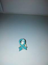 Sky Blue Retro Bar Scarf Ribbon Pin Badge - 