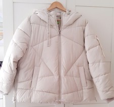 Tom Tailor Ladies Beige Hooded Padded Puffer Jacket Size Xl Bnwt Rrp £89