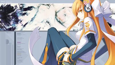 Anime girls headphones long hair beatmania shingo Playmat Game Mat Desk