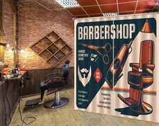 3D Scissors A4141 Barber Shop Photo Curtain Window Blockout Fabric Amy 2023