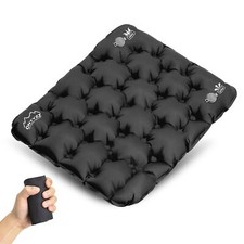 Inflatable Seat Cushion for Airplane Stadium Hiking  Office - Black
