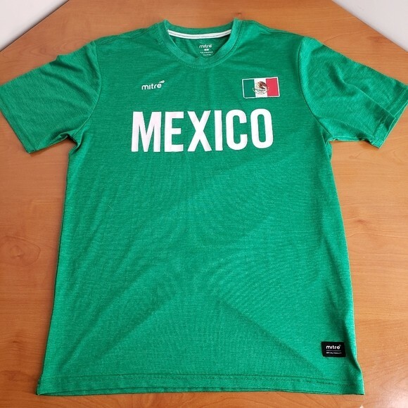 MITRE  Mexico Futbol Soccer T-Shirt Color Green Men's size S