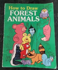 Vintage 1985 How to Draw Forest Animals Watermill Press Children's Book