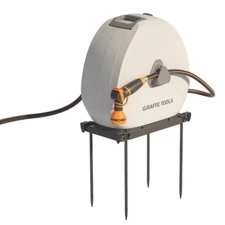 Giraffe Tools Retractable Garden Hose Reel with 82FT Water Hose-Ground Mounted