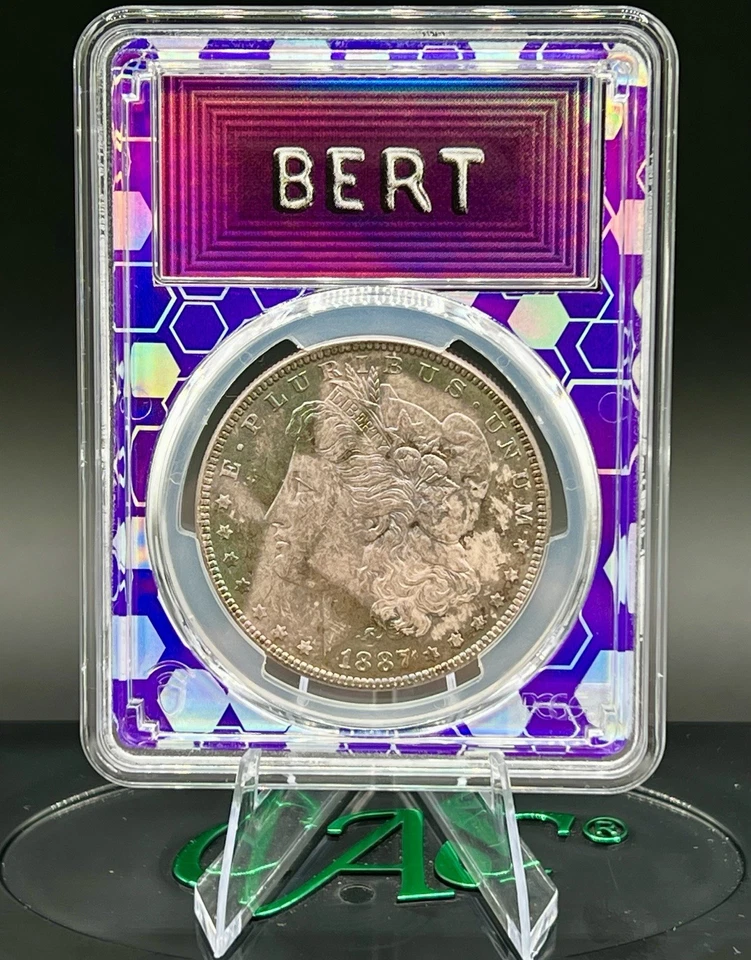 1887-P BERT Label End Roll Toner Trader Bea PCGS MS64 - Beautifuly Toned - Image 2 of 4