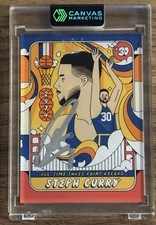 Stephen Curry 2974 3pt Record Moments ON CARD AUTO #3/4 Canvas Mtg Loius Wes