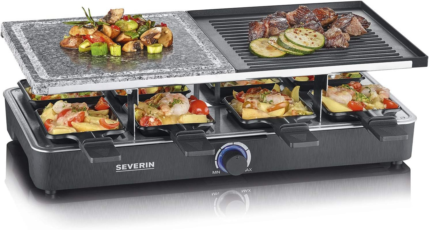 Severin RG 2371 Raclette 8 Persone | Pietra e Piastra Antiaderente