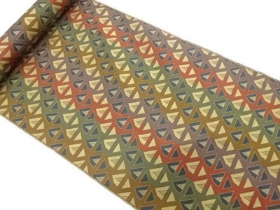 7787005: JAPANESE KIMONO / GEOMETRIC PATTERN WOVEN BY KOIKE ORIMONO NAGOYA OBI