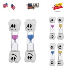 Smile Tooth 2-Minute Sand Timer Set - Fun Colors for Engaging Brushing Routine
