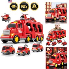5-in-1 Fire Trucks Toy Set for Boys Age 1-3 3-5, Fire Car Truck for Toddlers ...