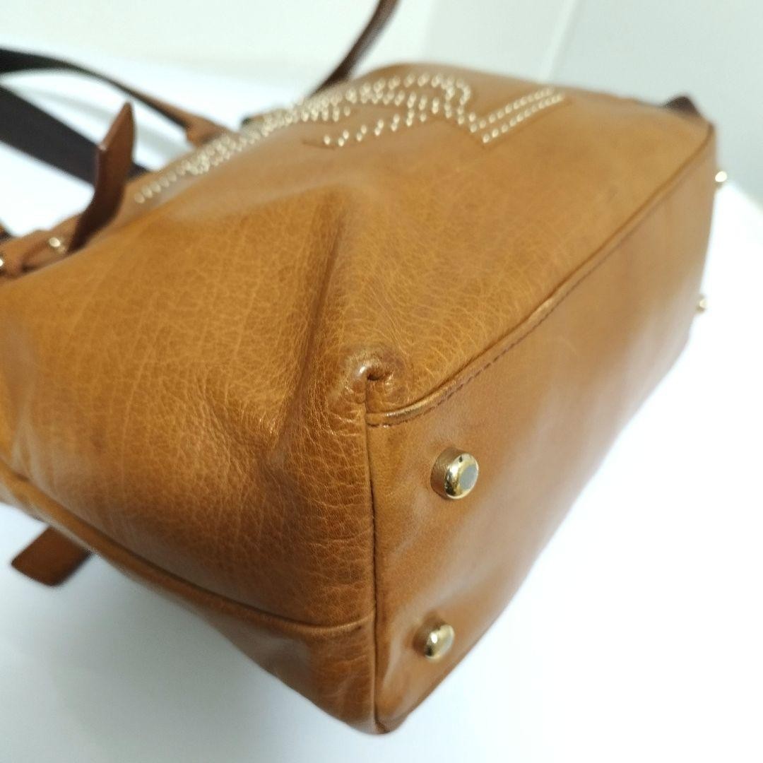 Borsa tote YVES SAINT LAURENT YSL Rive Gauche archivio Kahala pelle borchiata marrone