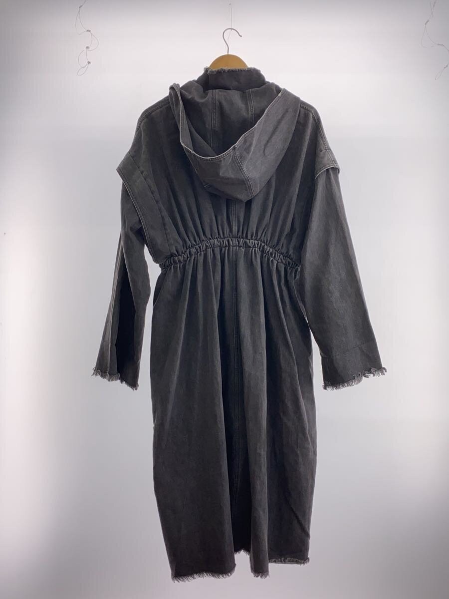 AMERI Denim Mountain Parka Long Coat Cotton Black… - image 2