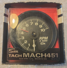 Nos Sun Tach Vintage 10k Rpm 8 Cylinder Magneto Ign Tachometer Mach451