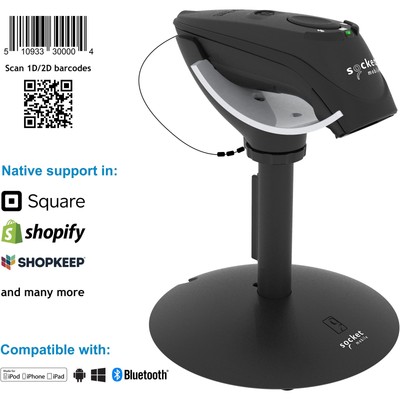 Socket Mobile DuraScan  D740, Universal Barcode Scanner, Black & Charging