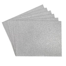 10.8x8.5" EVA Foam Sheets Glitter Silver Tone 2mm Thick Crafts Foam, 15pcs