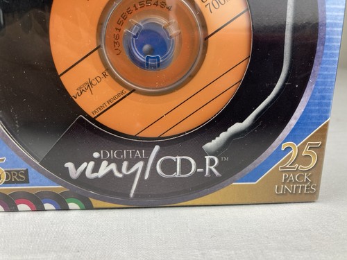 25 PACK VERBATIM DIGITAL VINYL CD-R 700MB BLANK MEDIA DISC 94588 5 COLORS NEW! - 第 2/4 張圖片