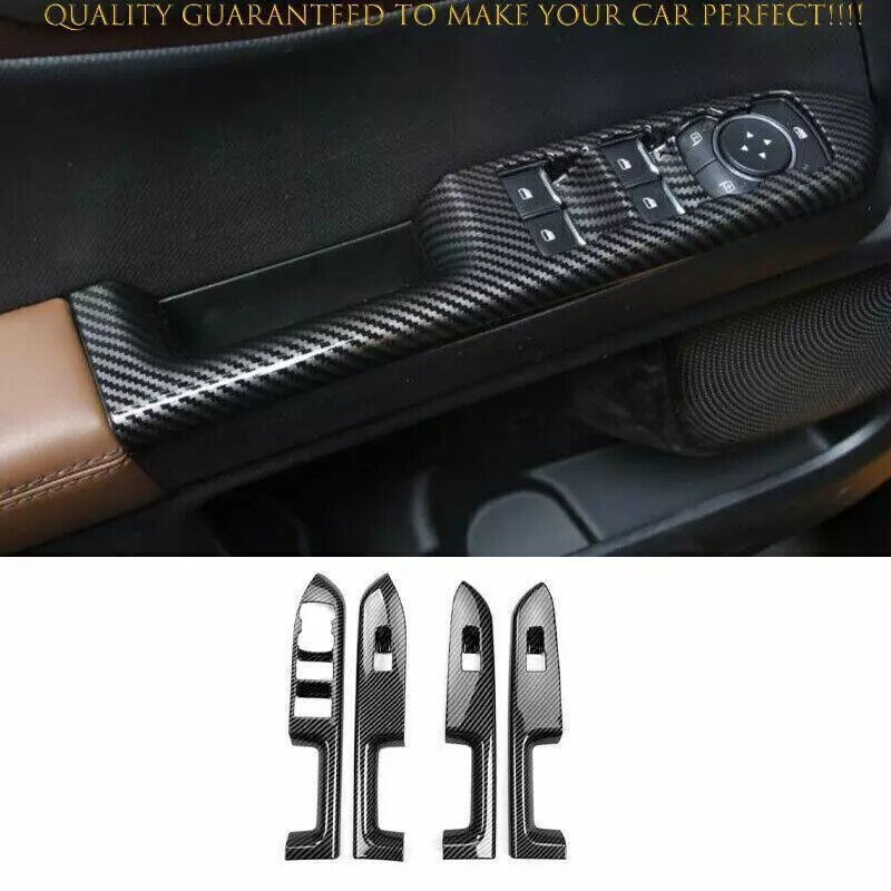 For Ford Bronco Sports 2021-2025 Carbon Fiber Window Lift Panel Switch Cover 4x