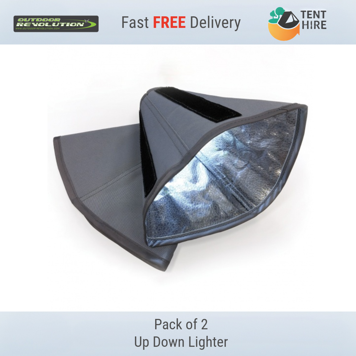 Outdoor Revolution Up Downlighter Reflective Light Shades – Pack of 2 - Image 3