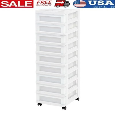 Multi-Purpose Rolling Storage Drawer Organizer W/ Casters & Built-in Stops New