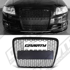 FRONT GRILLE RS6 STYLE UPGRADE GRILL GLOSS BLACK FOR AUDI A6 C6 MK3 2005-2012