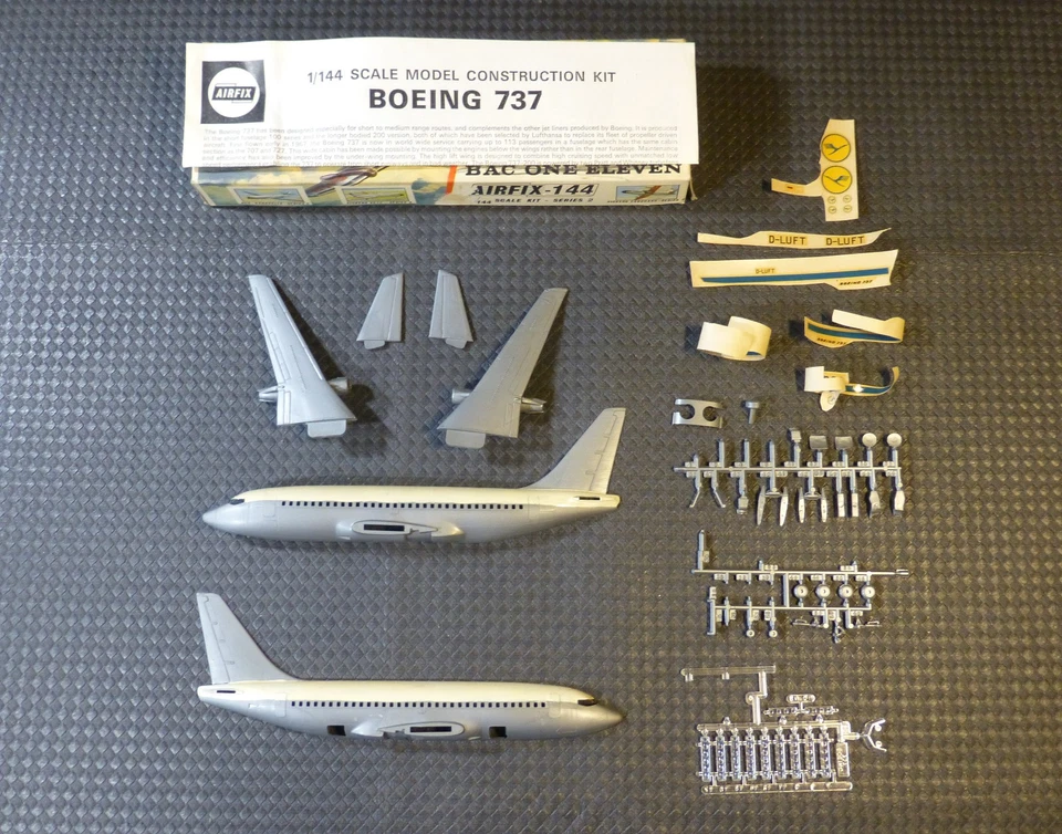 Airfix # SK505, Boeing 737-200  Lufthansa, M 1:144, angefangener Bausatz, EVP