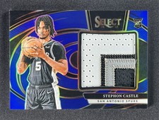 2024-25 Panini Select Stephon Castle Blue Prizm Jersey Patch RC Rookie /75