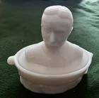 Vintage Admiral Dewy milk glass mustard dish Span AM War Commemorative