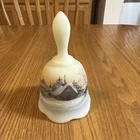 Vintage Fenton Church Winter Scene Bell Painted By Sue Foster
