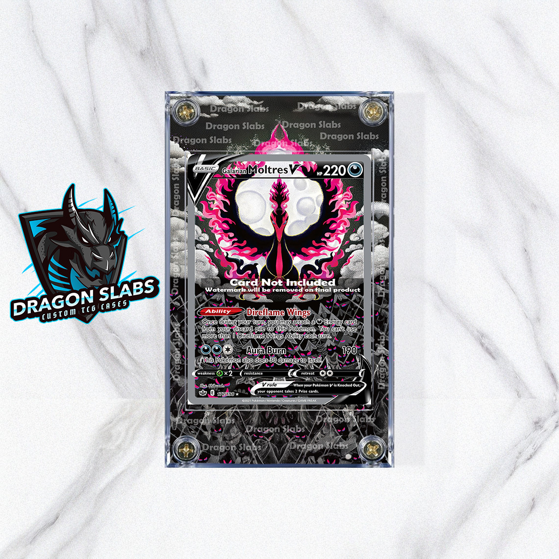 Pokemon Galarian Moltres V Chilling Reign 177/198 Extended Artwork Case