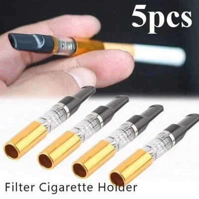 5pcs Filter Cigarette Holder Reusable Smoke Tar Filter Holder Reduce Smoke Tar - image 1 of 4