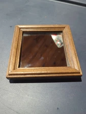 Brown Vintage Small Mini Mirror Wall Decor Mirror 1980’s