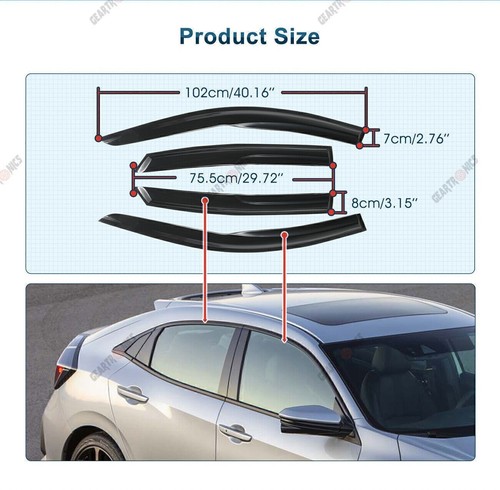 Out-Channel Window Vent Visors Rain Guards Deflectors For Honda Tmdrtetfgzbdpbqi - Picture 9 of 16