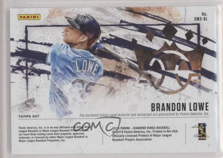 2019 Panini Diamond Kings DK Material Signatures Brandon Lowe Rookie Auto RC - Image 2 of 2