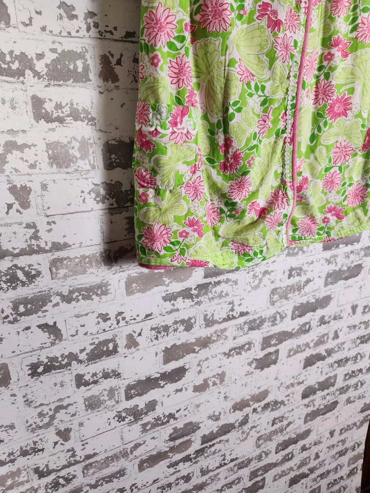 Falda Lilly Pulitzer envolvente cubierta toalla de playa talla S/XS tela de felpa verde flora Foto 3 de 4