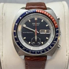 SEIKO 6139-6002 POGUE Chronograph  Automatic Watch Men's Blue Dial Vintage - Run