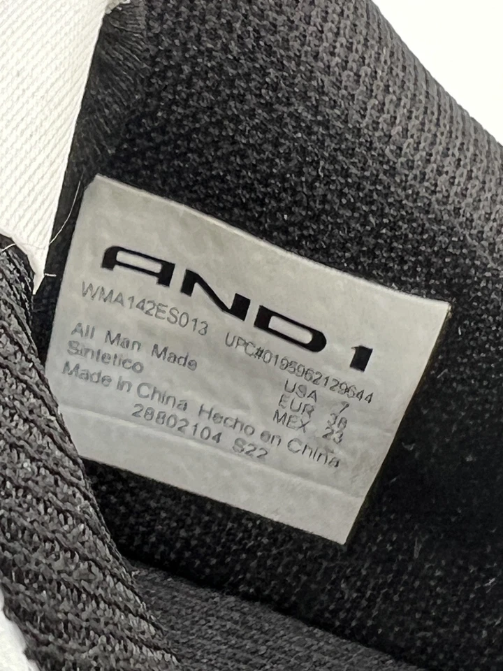 And 1 Shoes Youth Boys Size 7 Black White Basketball Athletic Sneakers - Image 3 of 4